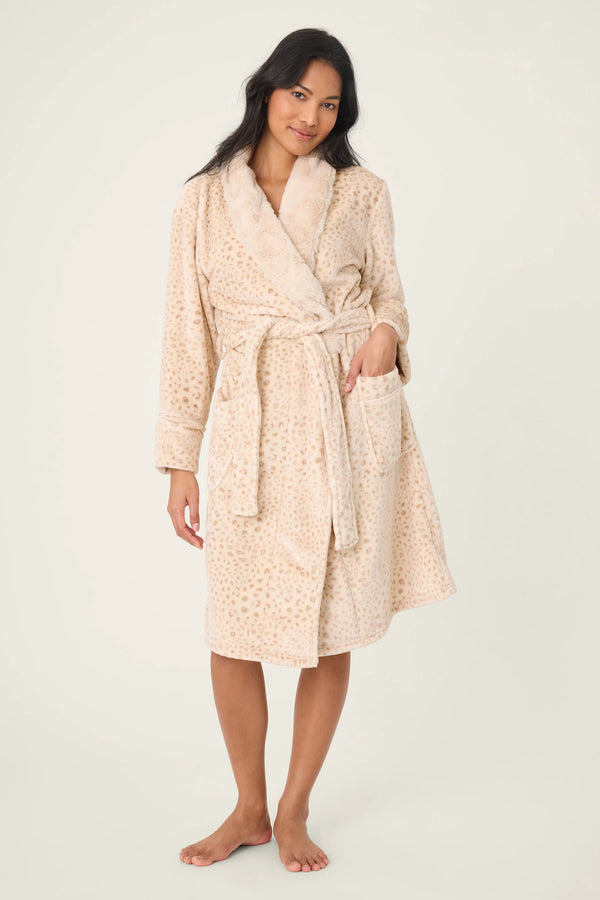 Pj Salvage Luxe Plush Leopard Print Robe